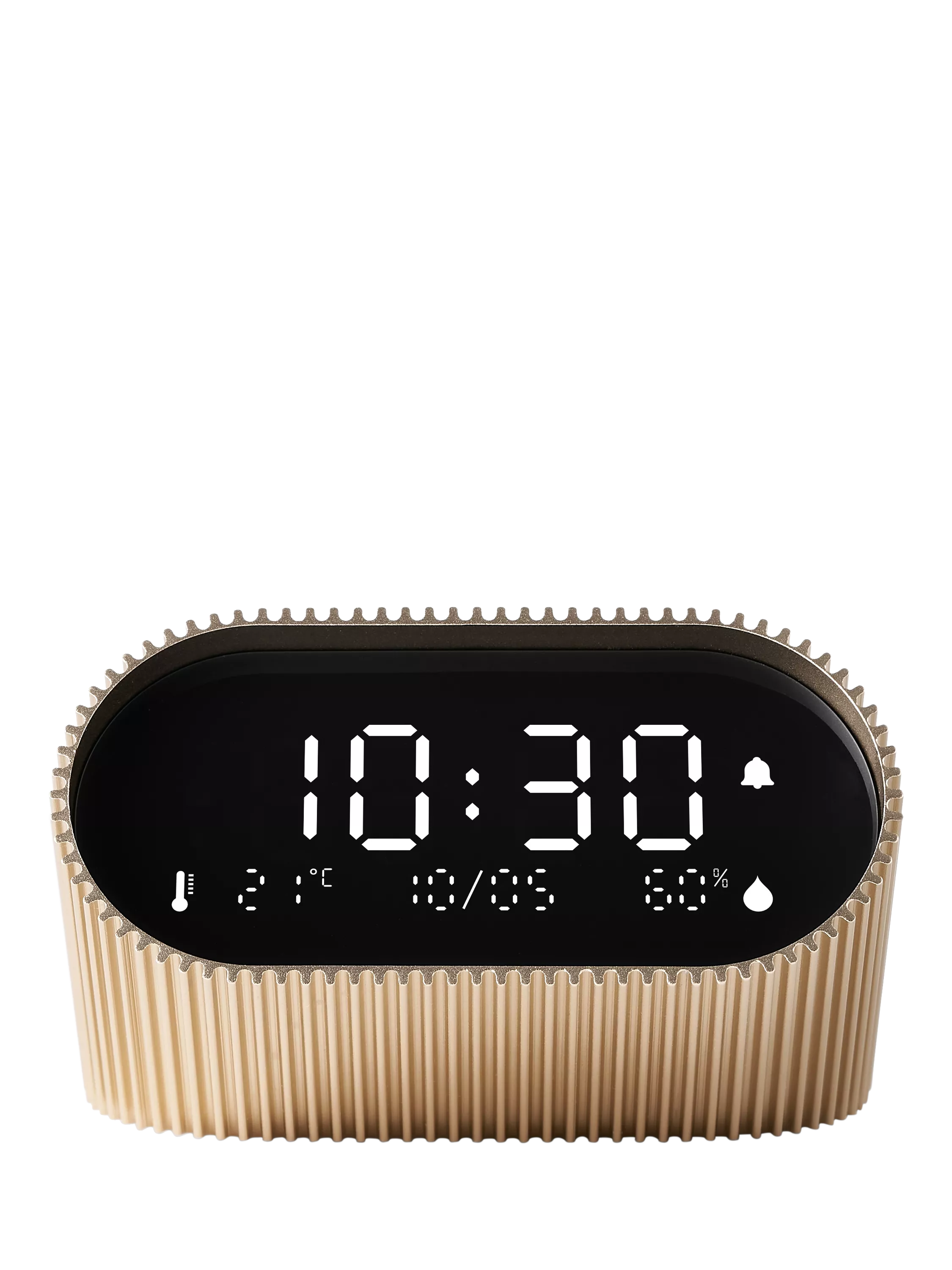Lexon Ray LCD digital alarm clock gold - British product
