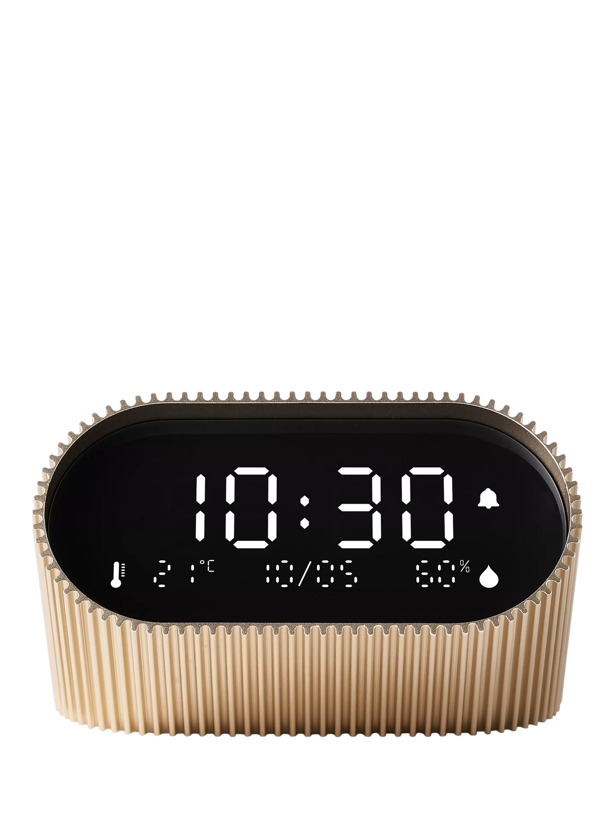 Lexon Ray LCD digital alarm clock gold - British product