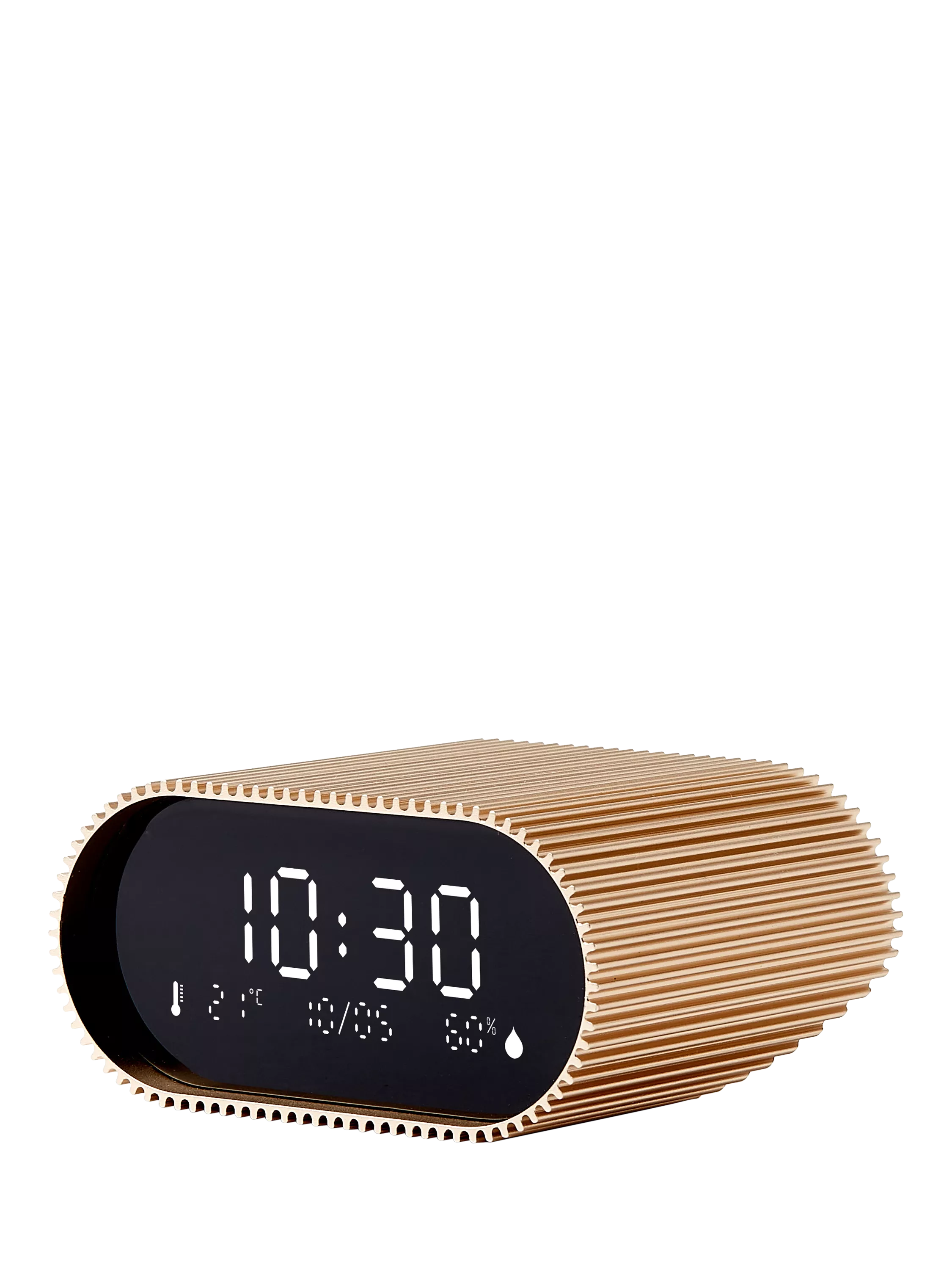 Lexon Ray LCD digital alarm clock gold - British product