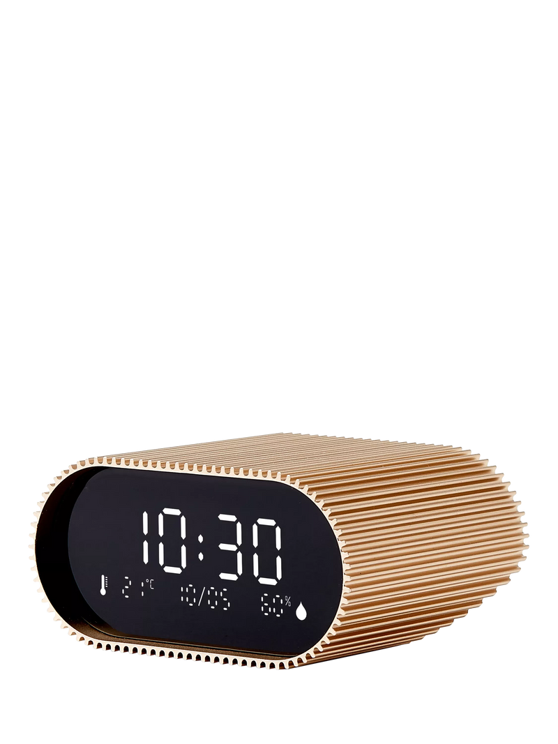 Lexon Ray LCD digital alarm clock gold - British product