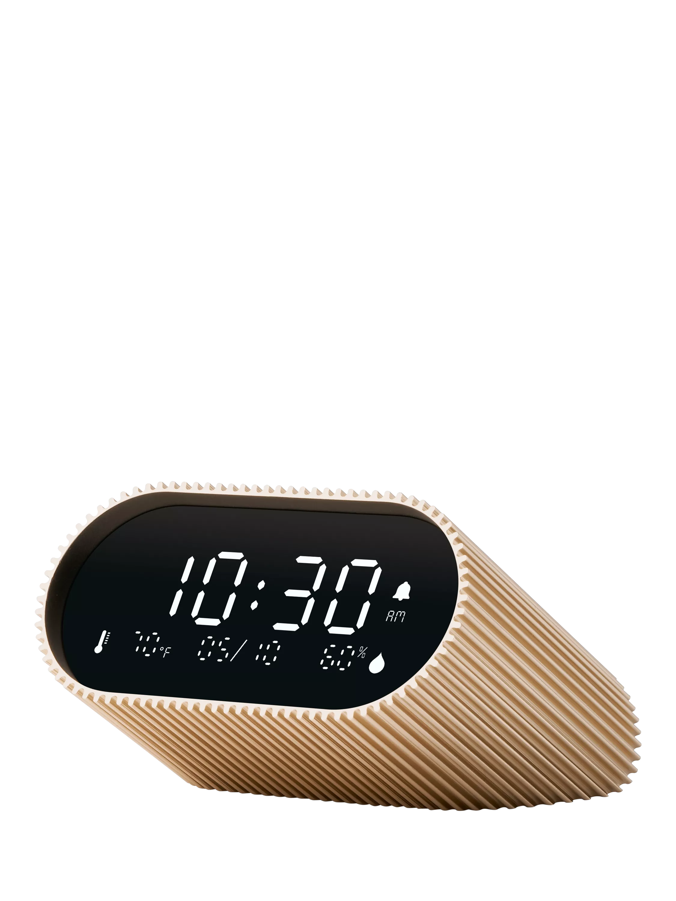 Lexon Ray LCD digital alarm clock gold - British product