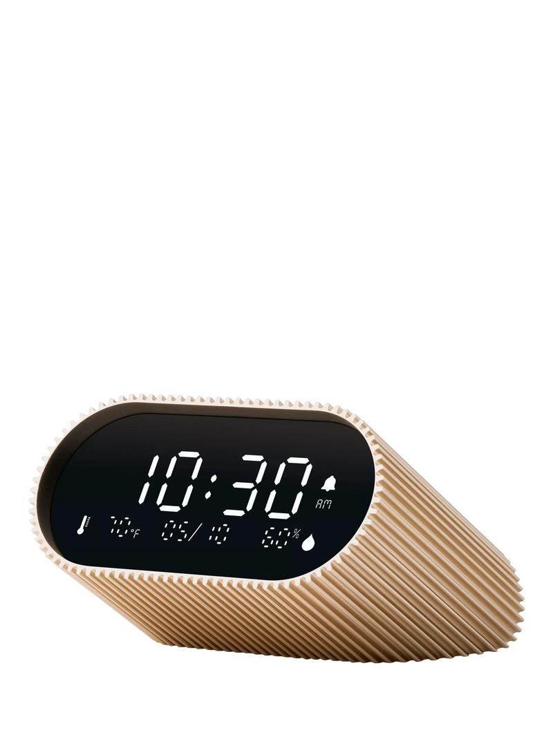 Lexon Ray LCD digital alarm clock gold - British product
