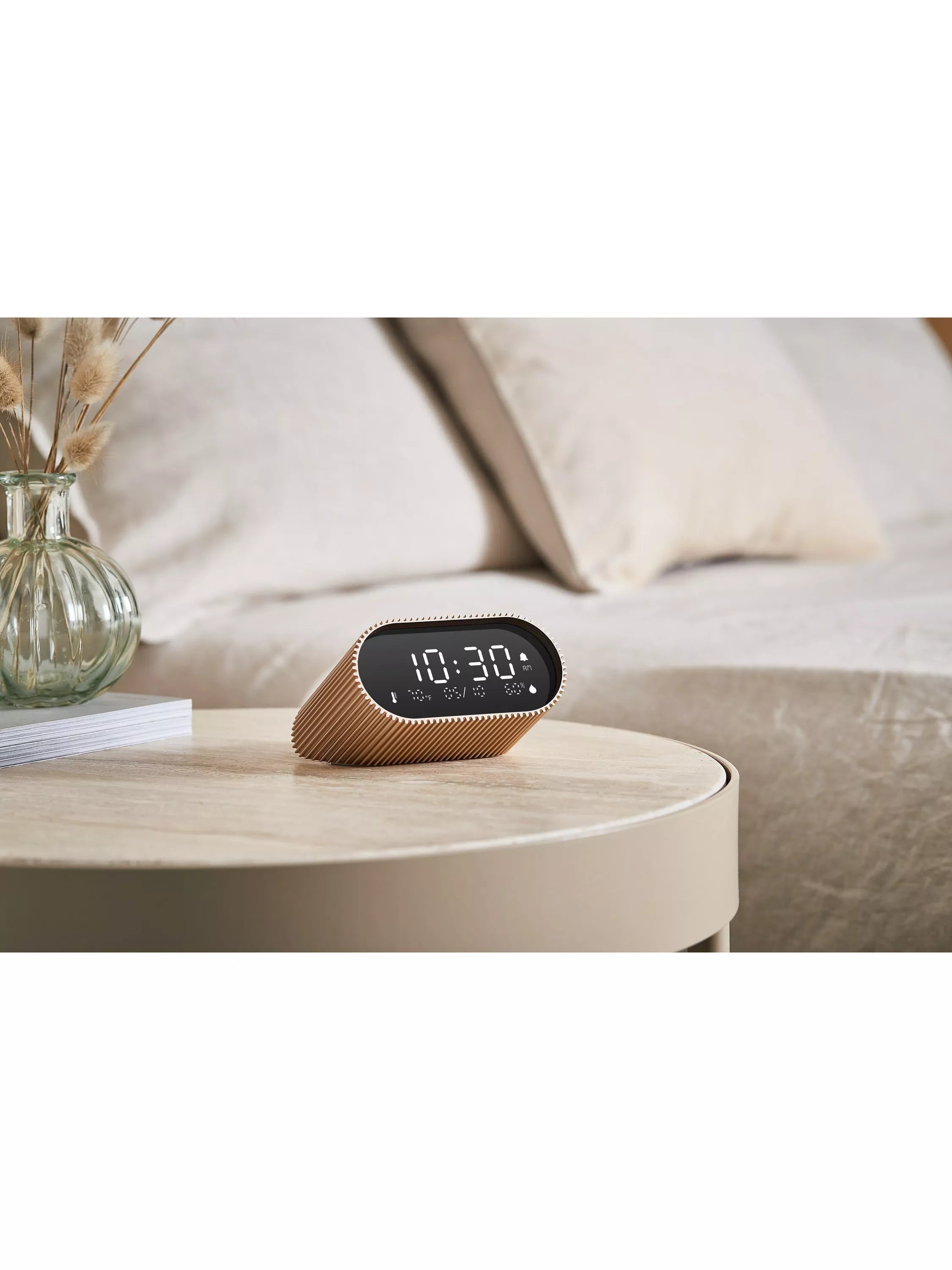 Lexon Ray LCD digital alarm clock gold - British product