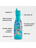 Chilly's kids bottle sticker leak-proof insulated 350ml, UK version