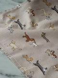 Sophie Allport tea towel dog pattern neutral stone, UK version