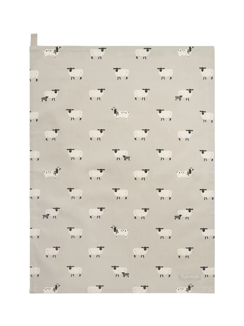 Sophie Allport sheep cotton tea towel neutral (British brand)