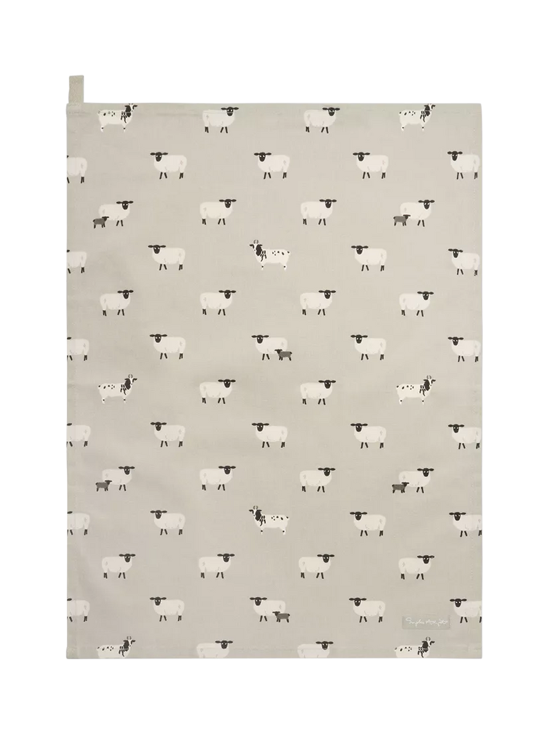 Sophie Allport sheep cotton tea towel neutral (British brand)
