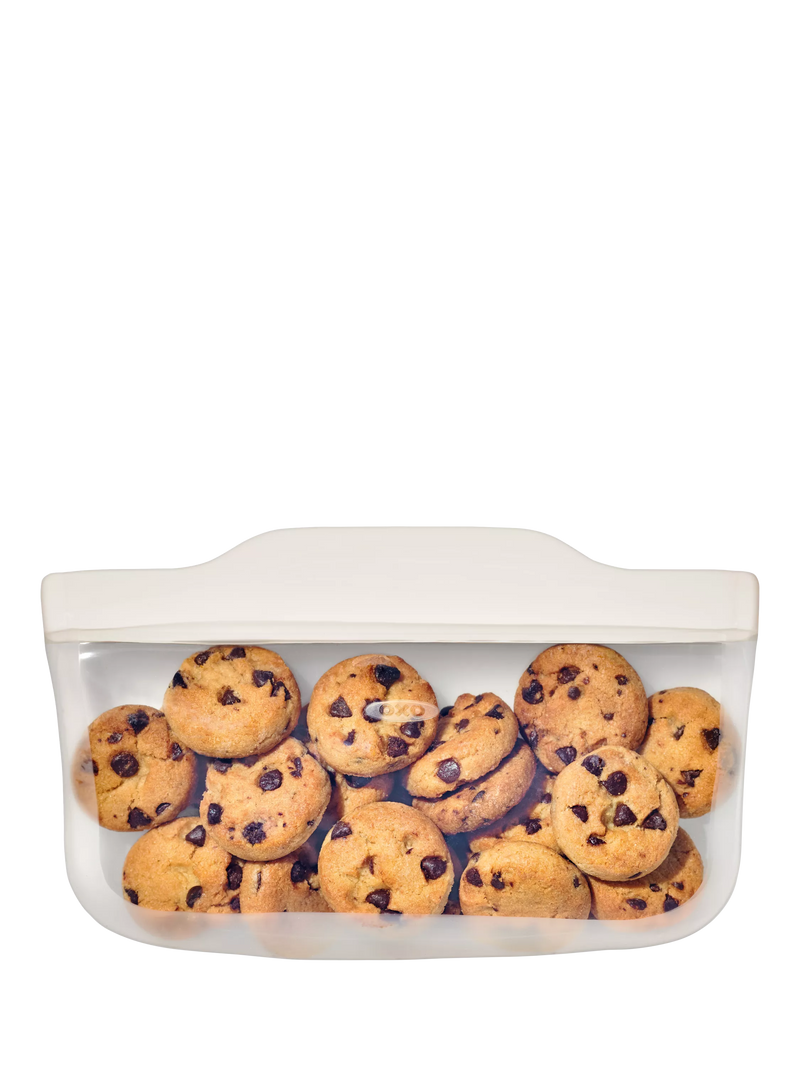 OXO reusable silicone snack bag clear 355ml, imported from the UK