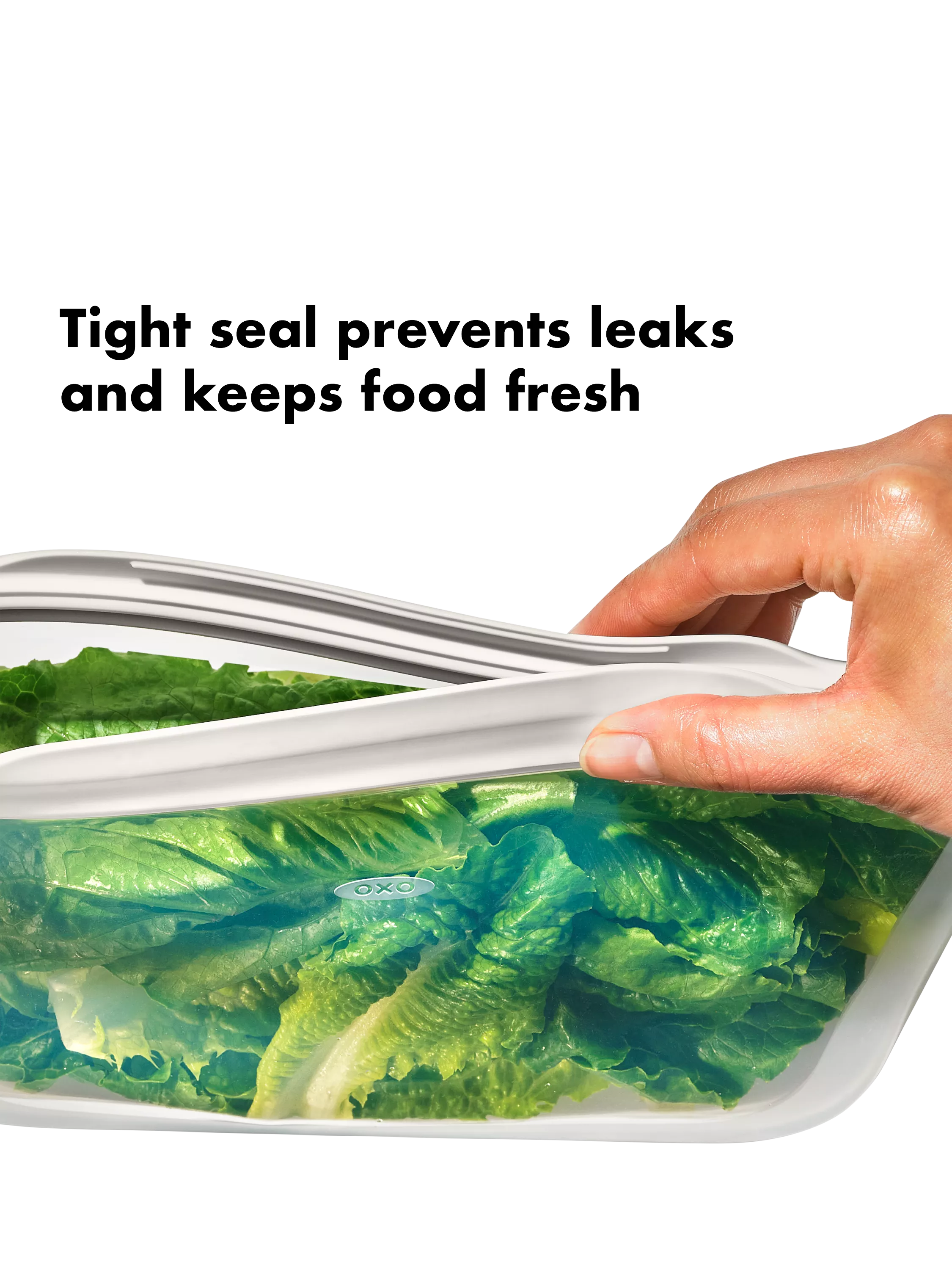 OXO reusable silicone snack bag clear 355ml, imported from the UK