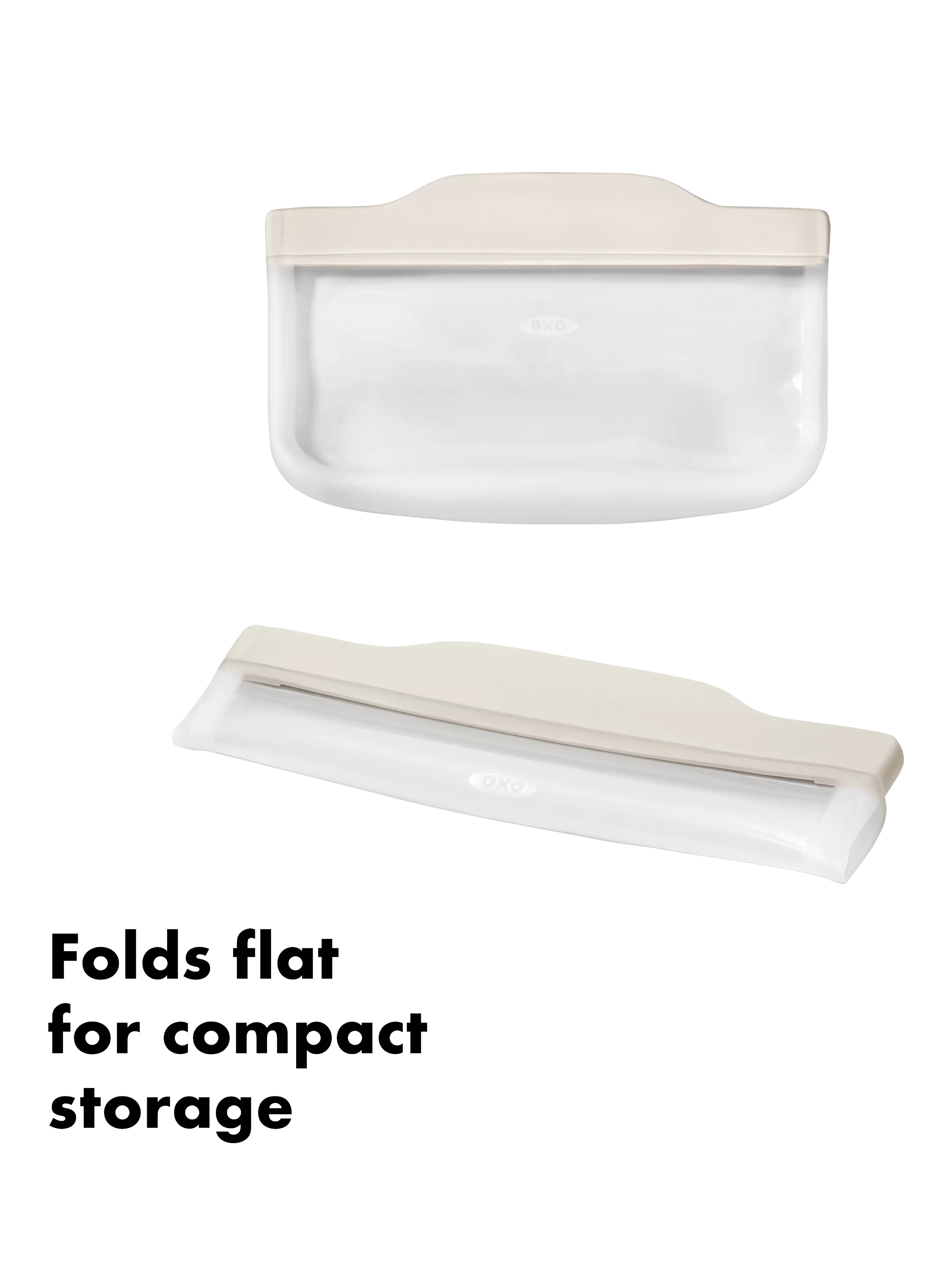 OXO reusable silicone snack bag clear 355ml, imported from the UK