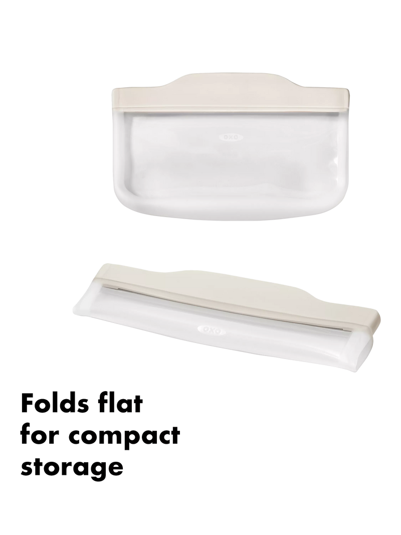 OXO reusable silicone snack bag clear 355ml, imported from the UK