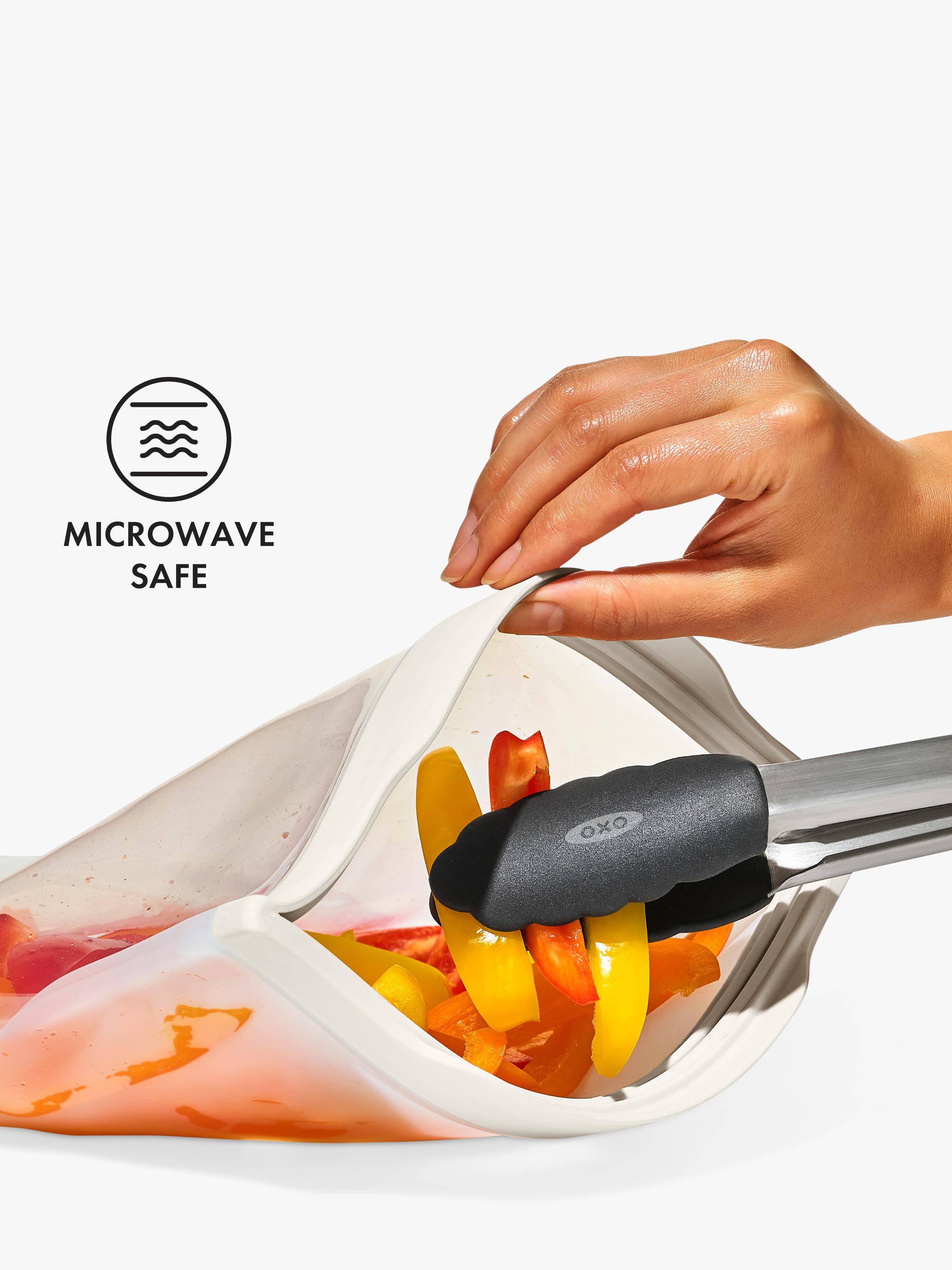 OXO reusable silicone snack bag clear 355ml, imported from the UK