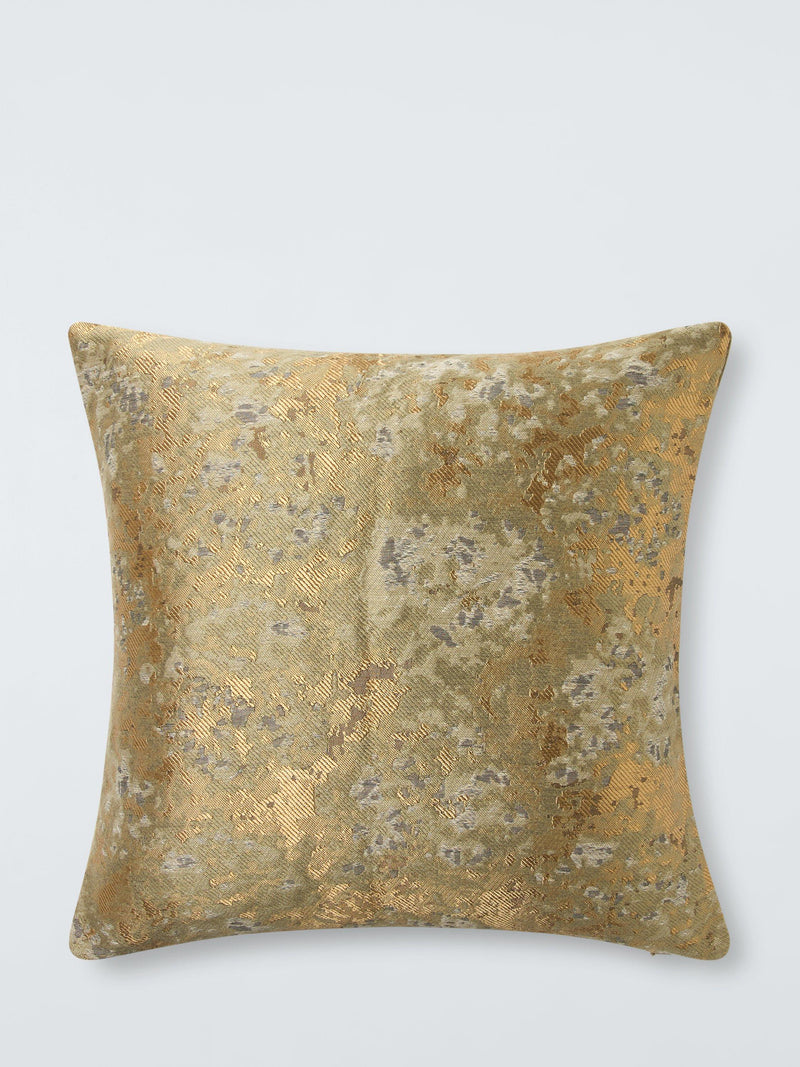 Harlequin Aconite cushion with dappled design and metallic highlights, UK version