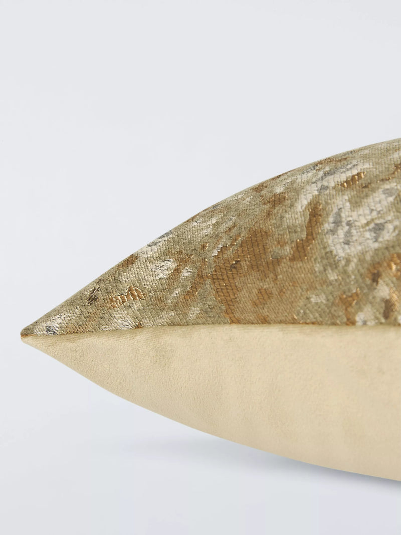 Harlequin Aconite cushion with dappled design and metallic highlights, UK version