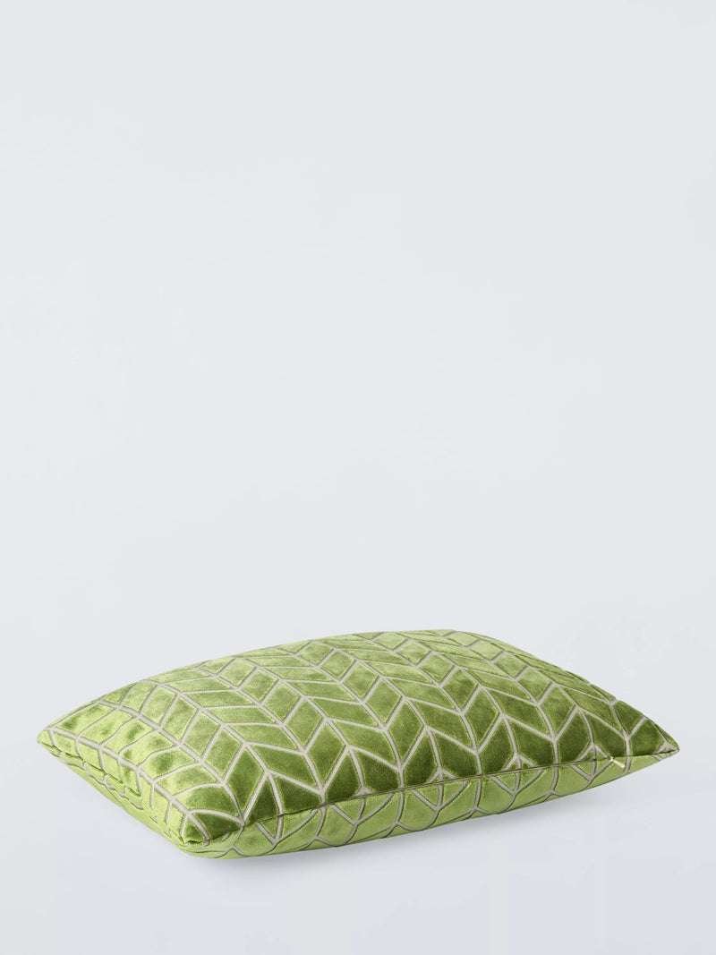 Harlequin Perplex velvet cushion in Kelly colour, imported from the UK