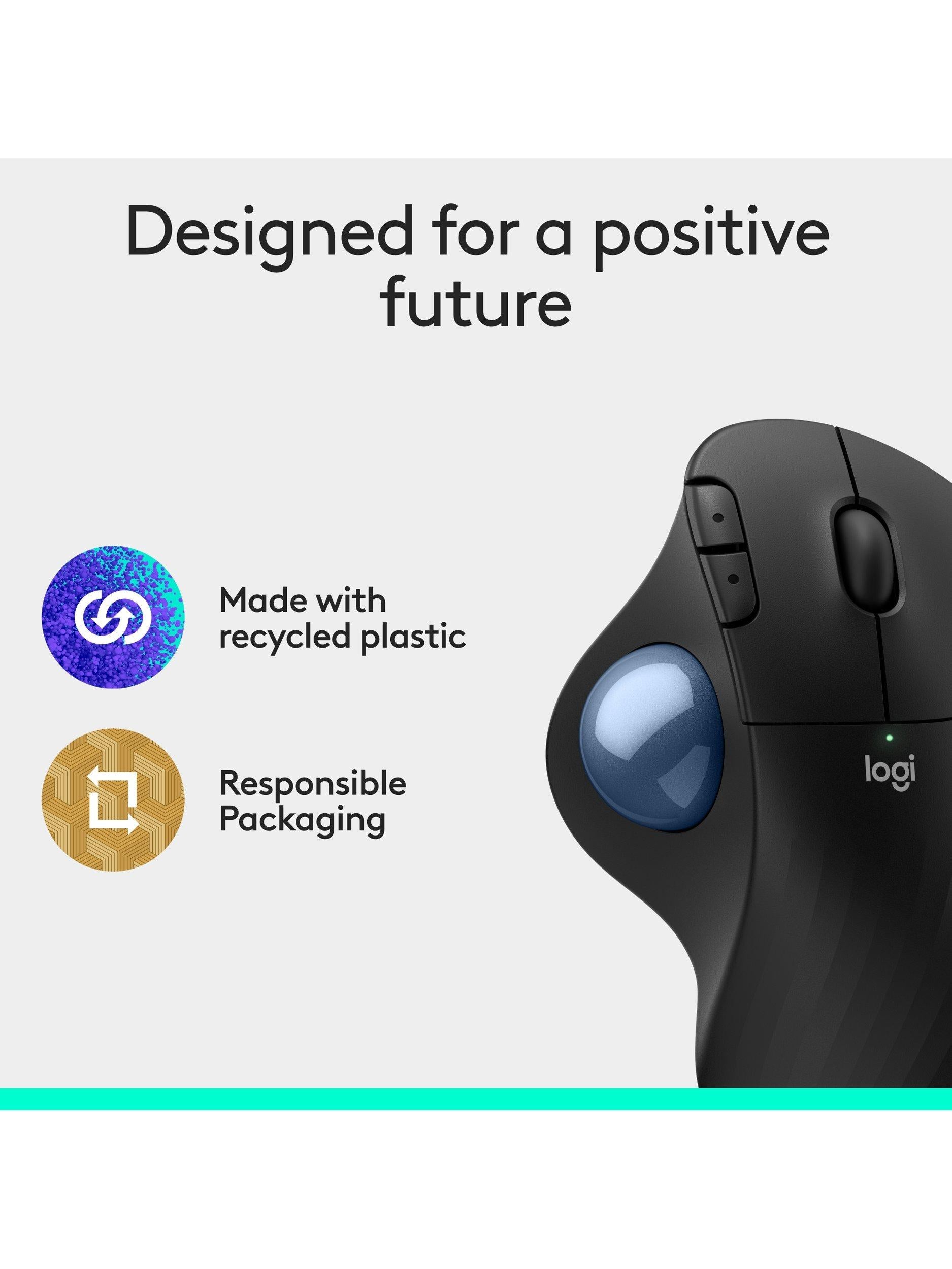 Logitech Ergo M575S graphite wireless trackball mouse, UK version