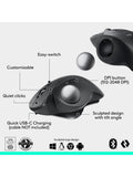 Logitech MX ERGO S graphite wireless trackball mouse, UK version