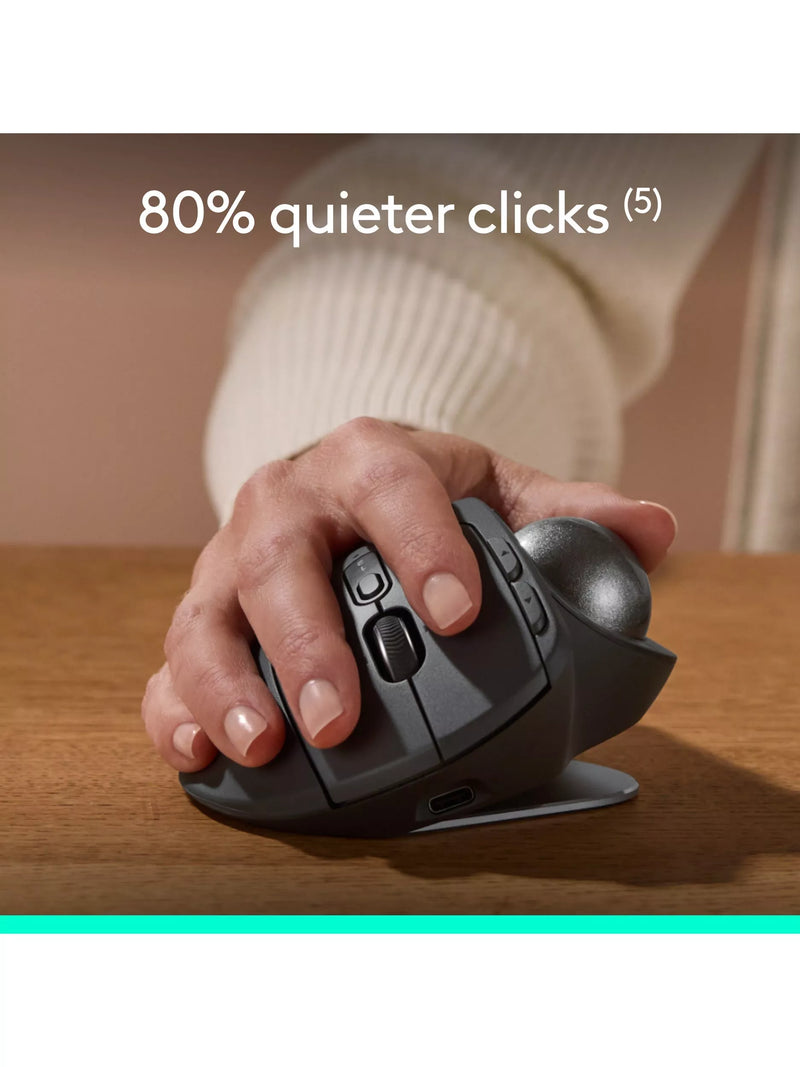 Logitech MX ERGO S graphite wireless trackball mouse, UK version