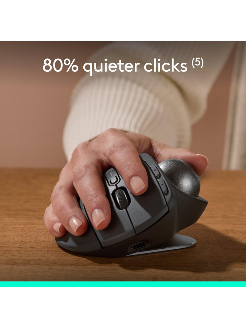 Logitech MX ERGO S graphite wireless trackball mouse, UK version