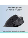 Logitech MX ERGO S graphite wireless trackball mouse, UK version