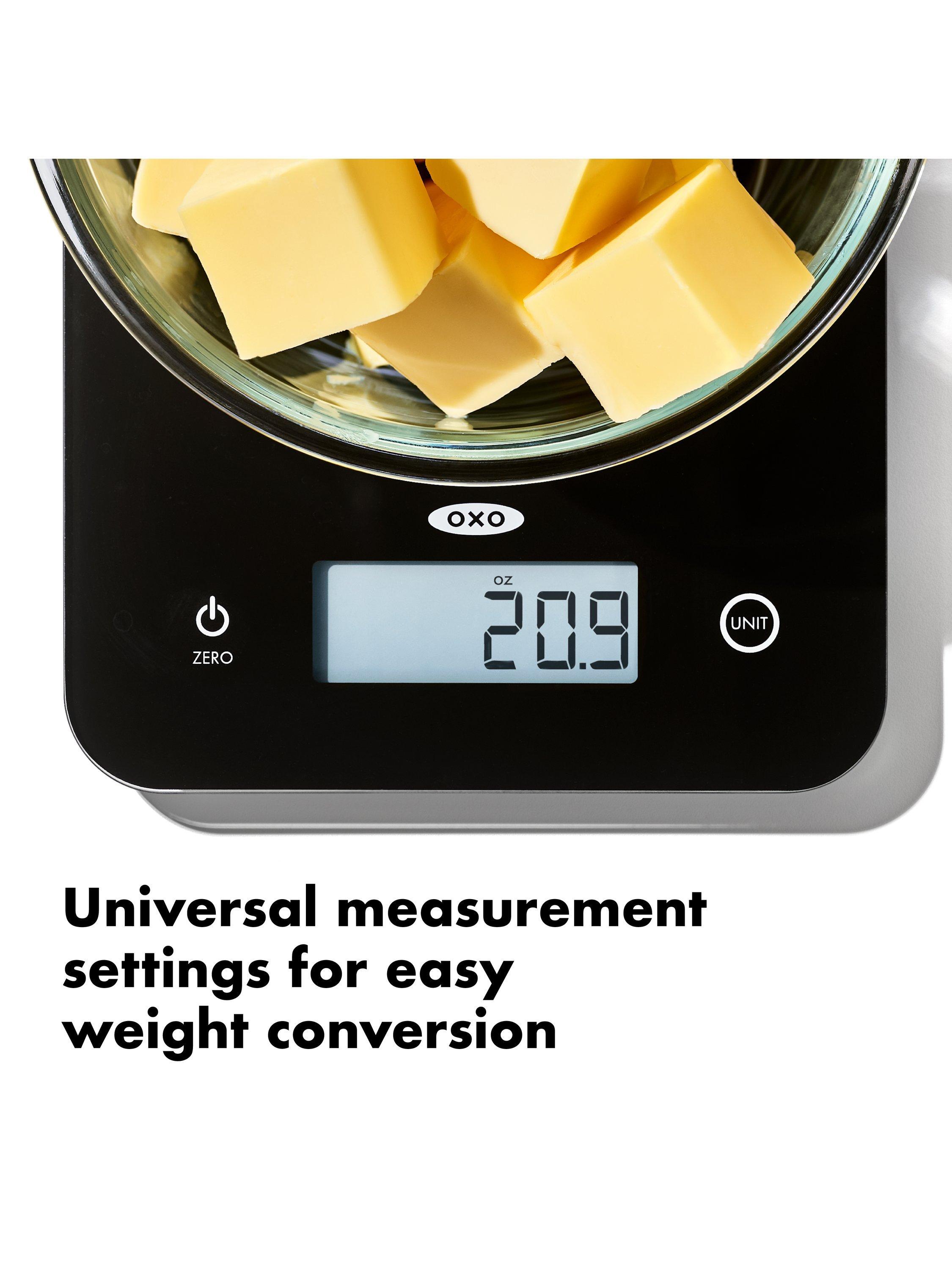 OXO digital kitchen scale glass platform 5kg, imported from the UK