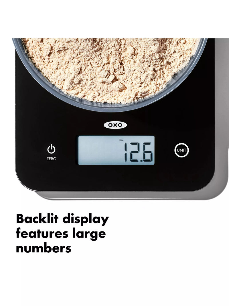 OXO digital kitchen scale glass platform 5kg, imported from the UK