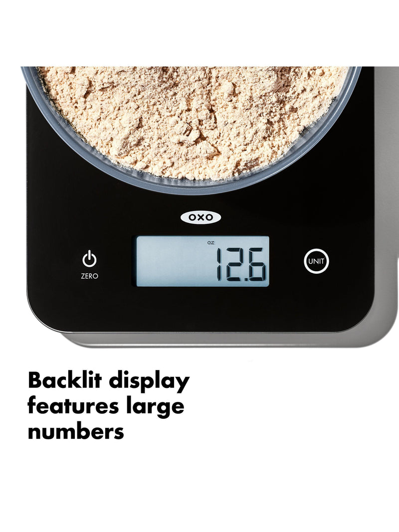 OXO digital kitchen scale glass platform 5kg, imported from the UK