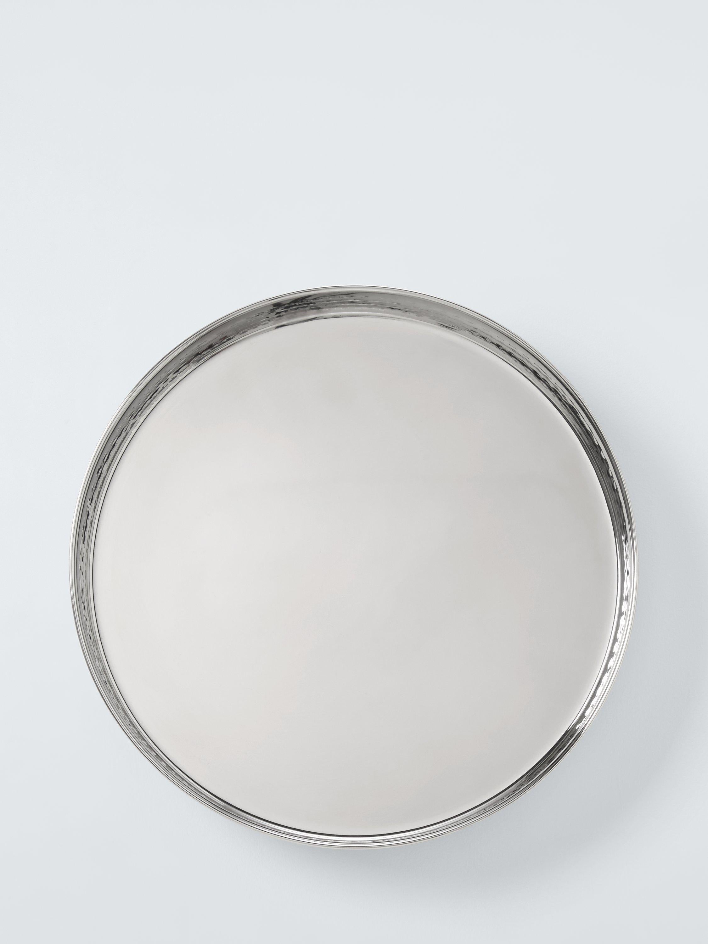 John Lewis hammered stainless steel round tray 32cm - British product