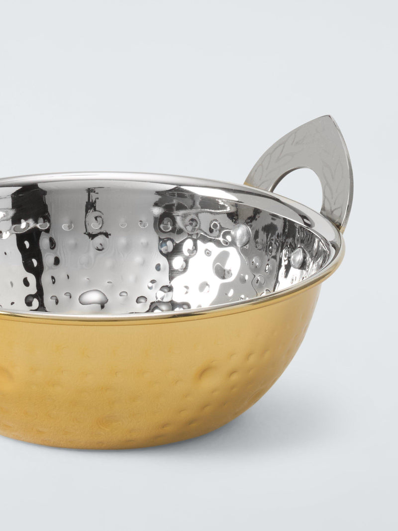 John Lewis gold hammered stainless steel balti serving dish 14cm, imported from the UK