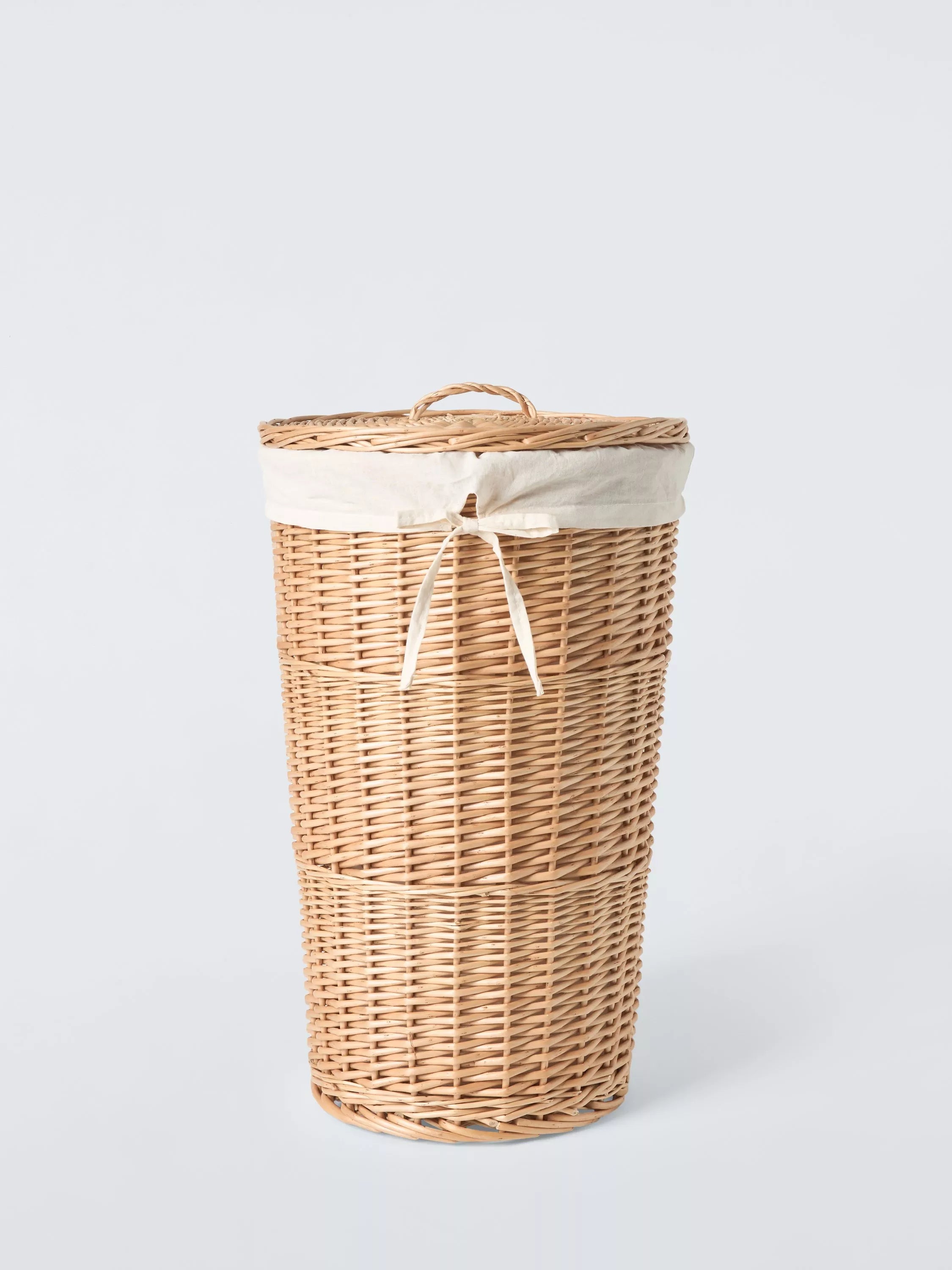 John Lewis round wicker laundry basket with cotton liner, UK version