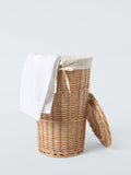 John Lewis round wicker laundry basket with cotton liner, UK version
