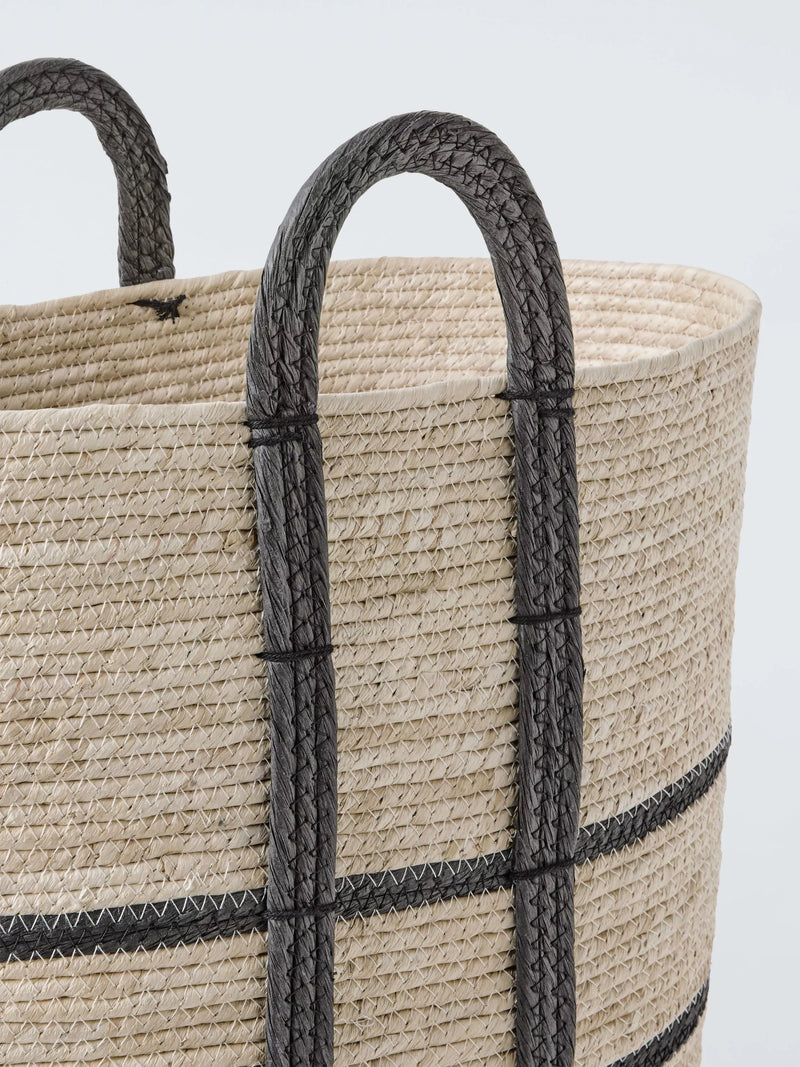 John Lewis maize laundry basket natural black, imported from the UK