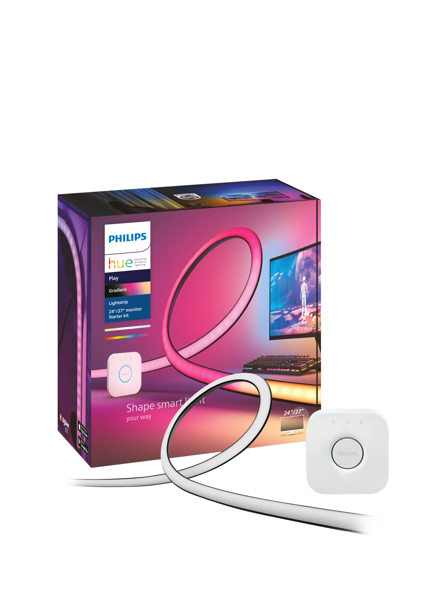 Philips Hue Play Gradient smart lightstrip for 24-27 inch monitors (British brand)