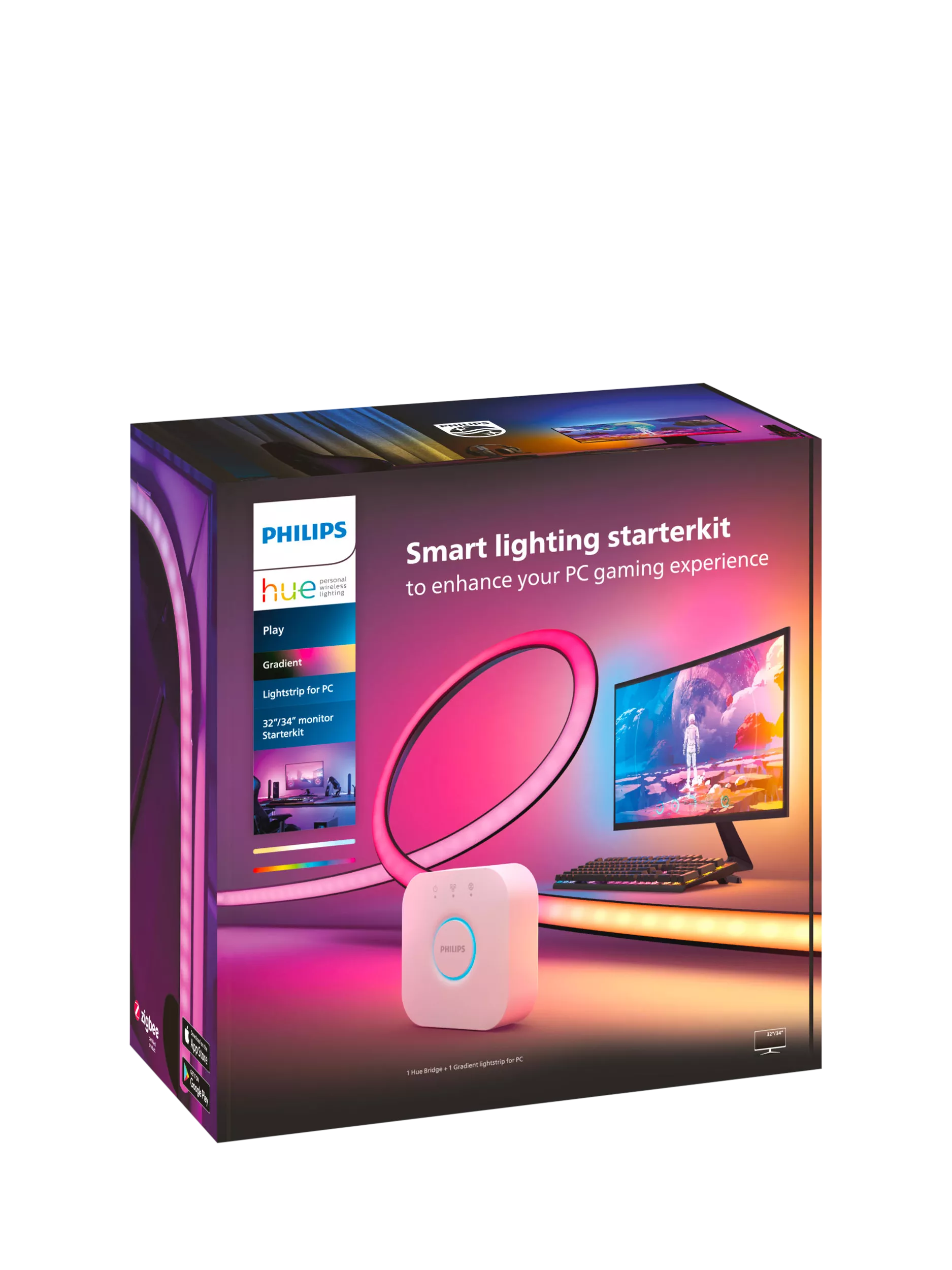 Philips Hue Play Gradient Lightstrip 116.5cm for 32-34 inch monitors, imported from the UK