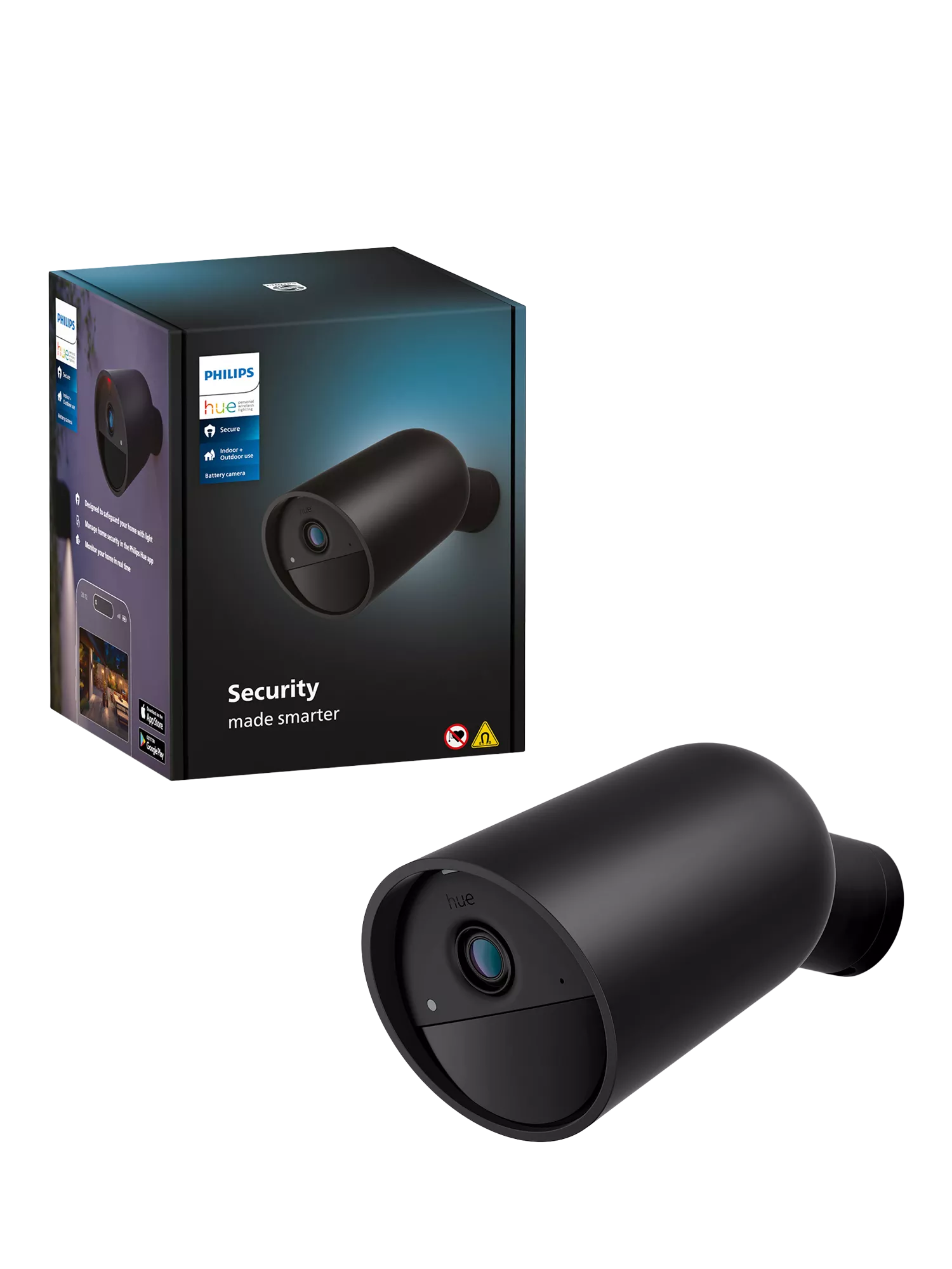 Philips Hue Secure battery smart security camera black - British product