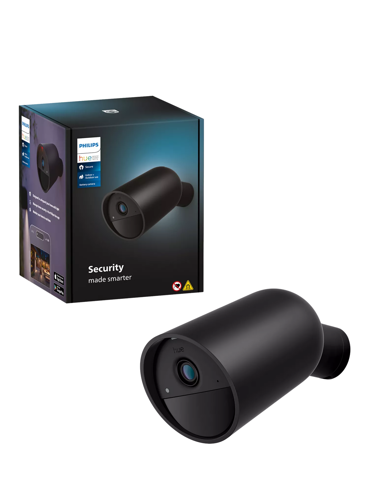 Philips Hue Secure battery smart security camera black - British product