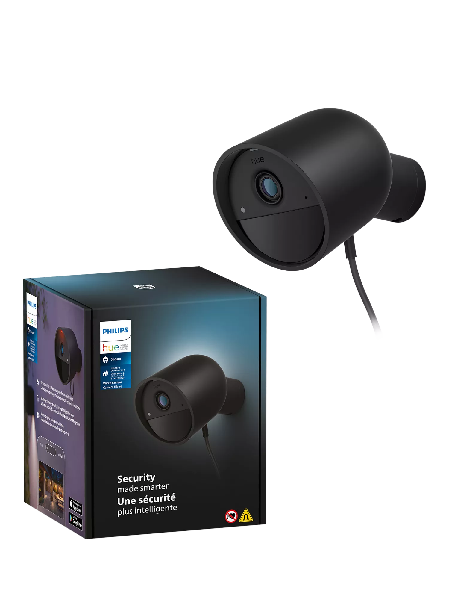 Philips Hue Secure wired smart security camera black, UK version