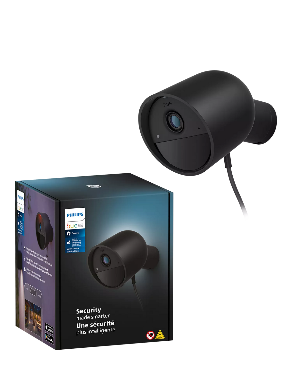 Philips Hue Secure wired smart security camera black, UK version