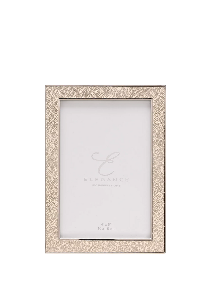 Elegance by Impressions Shagreen Photo Frame with grey faux-shagreen insert (British brand)