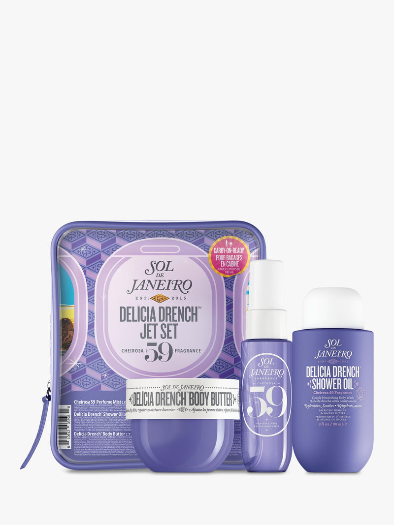 Sol de Janeiro Delícia Drench Jet Set bodycare gift set, imported from the UK