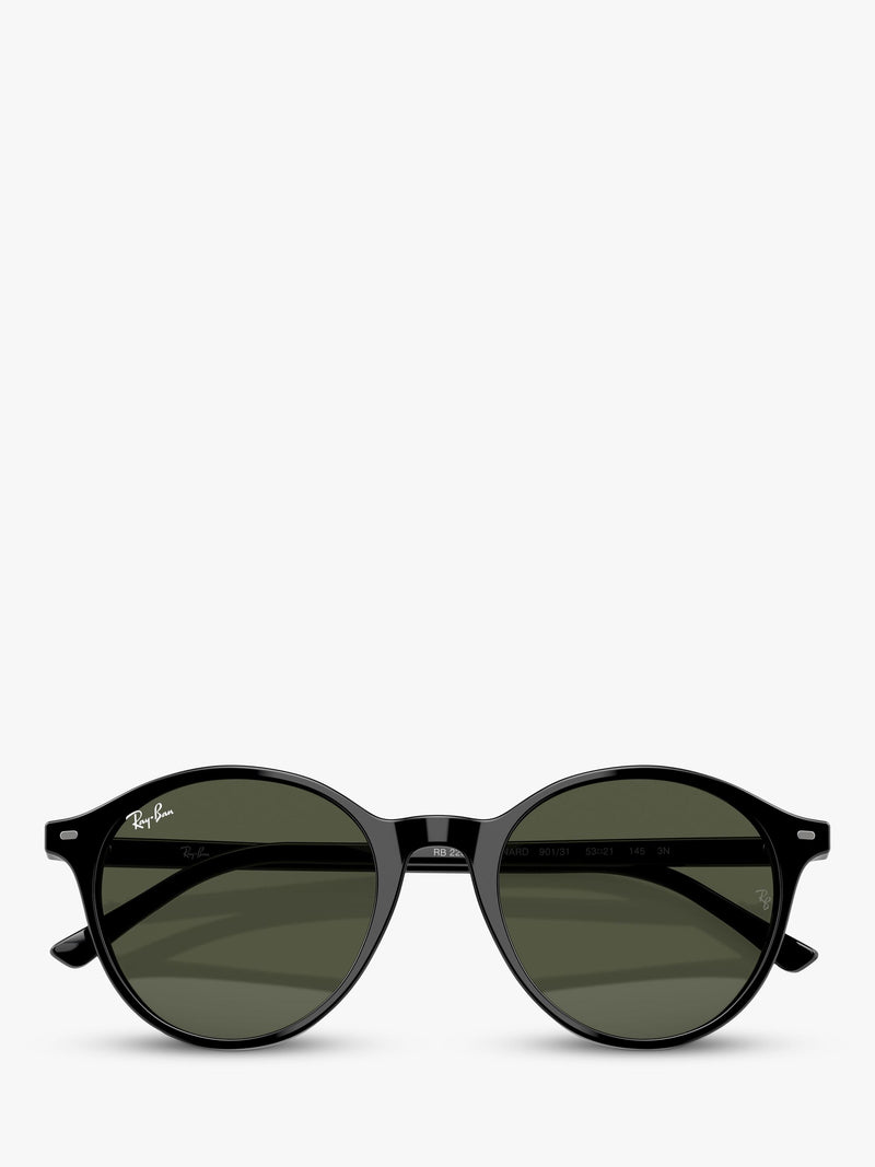 Ray-Ban round sunglasses black frame green lenses - British product