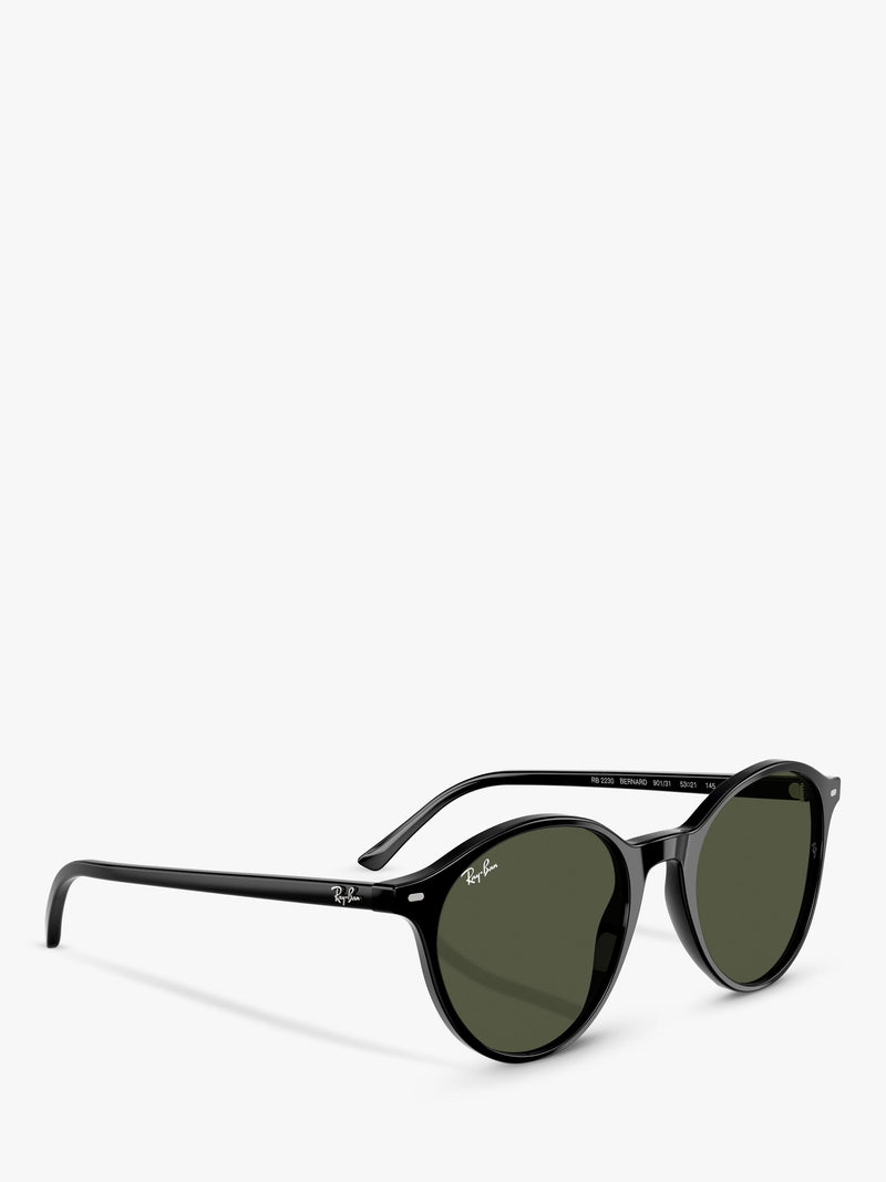 Ray-Ban round sunglasses black frame green lenses - British product
