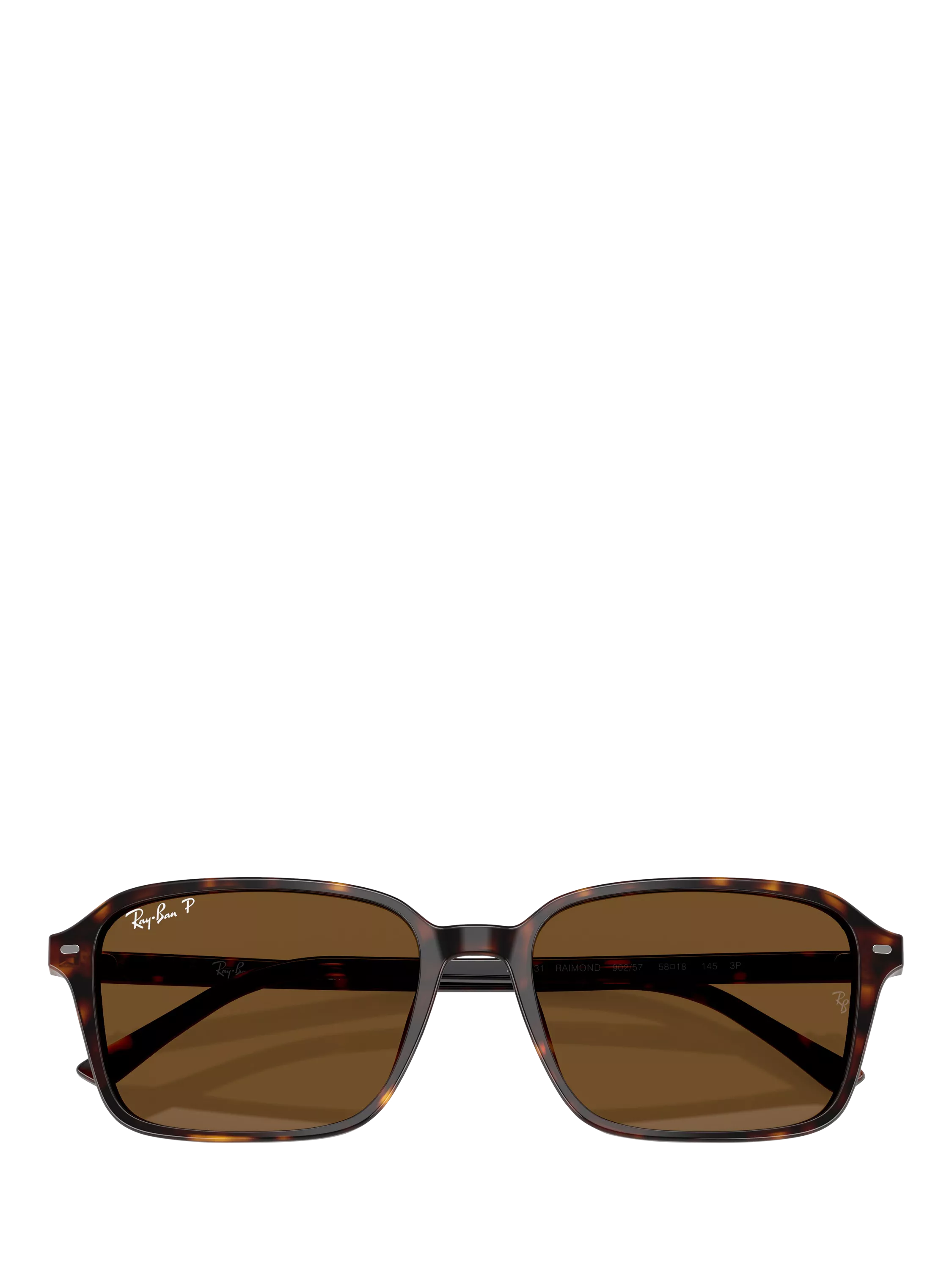 Ray-Ban RB2231 polarised rectangular sunglasses Havana Brown, UK version