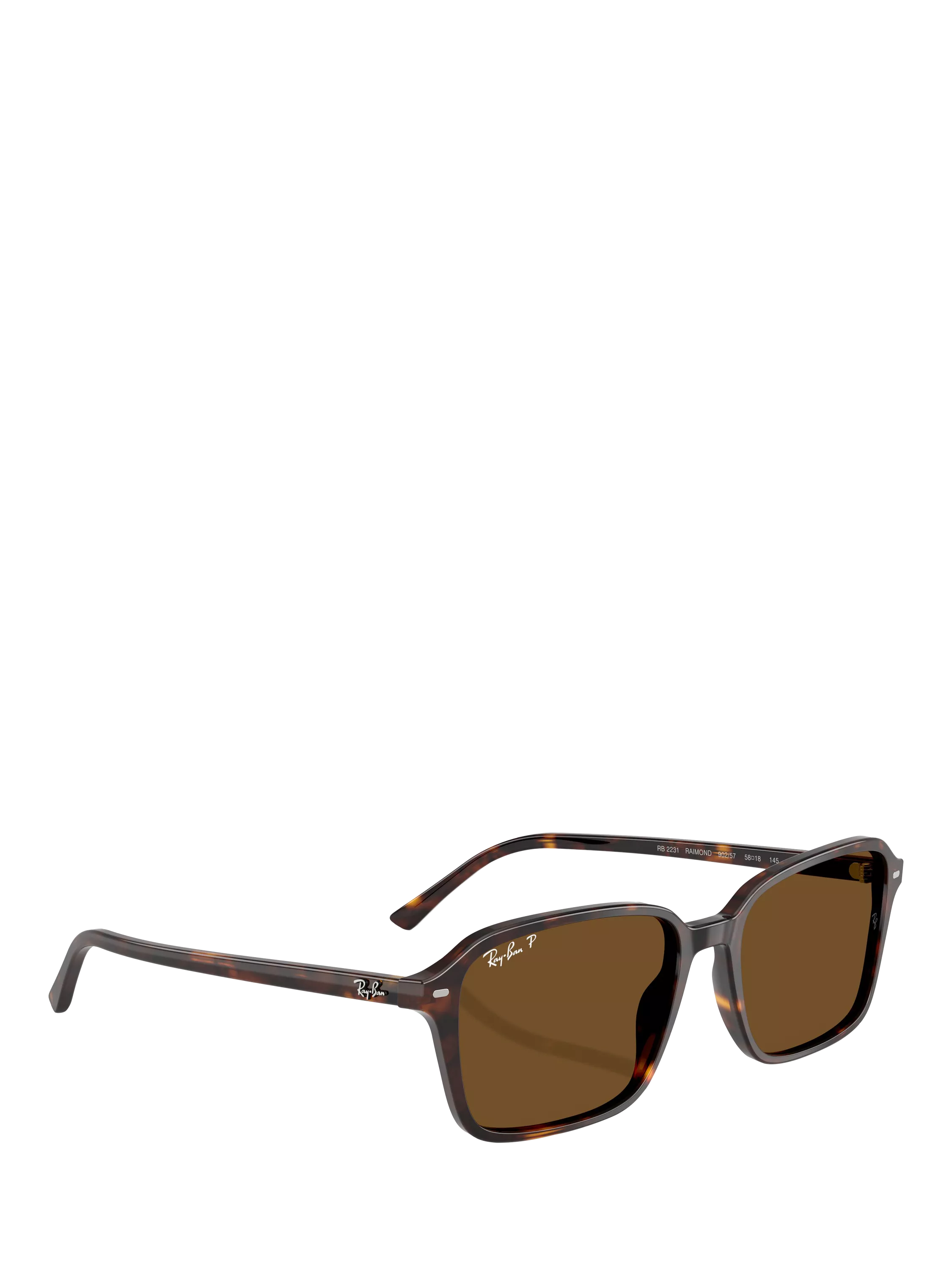 Ray-Ban RB2231 polarised rectangular sunglasses Havana Brown, UK version