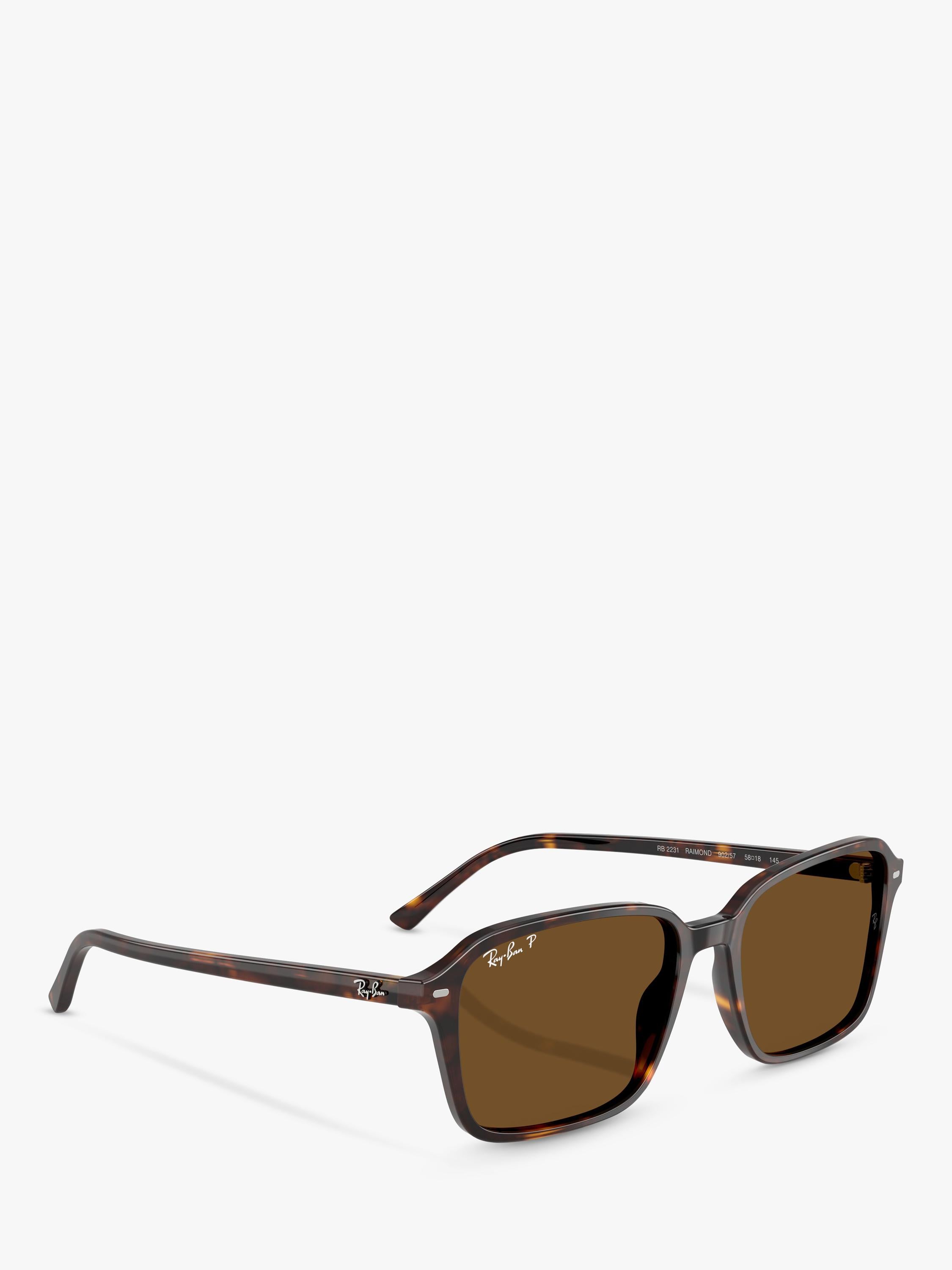 Ray-Ban RB2231 polarised rectangular sunglasses Havana Brown, UK version
