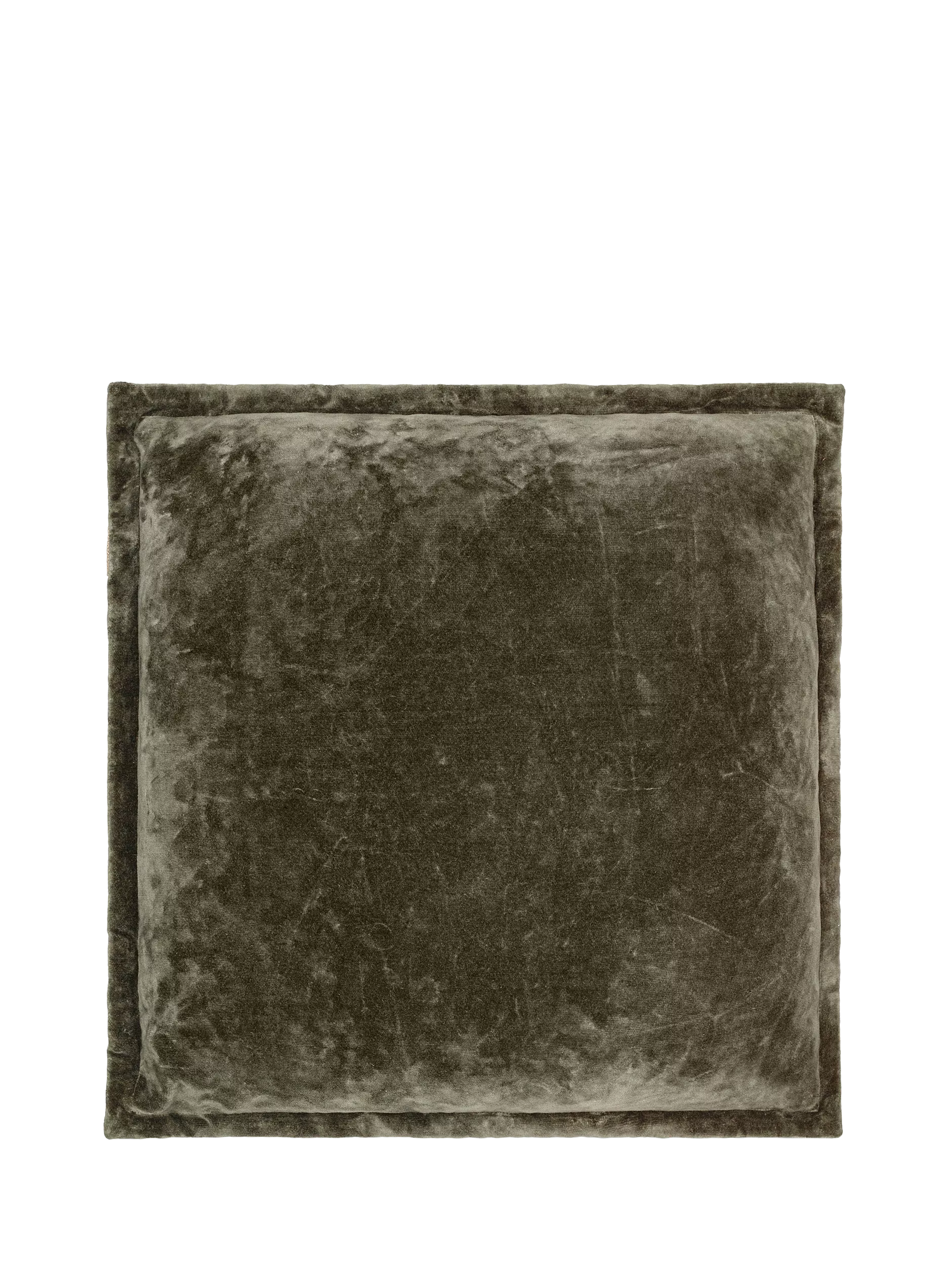 nkuku Pilani Square cushion cover in moss green (British brand)