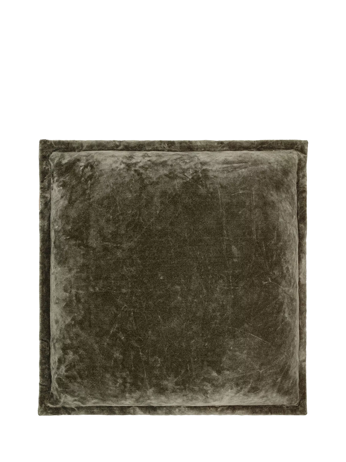 nkuku Pilani Square cushion cover in moss green (British brand)