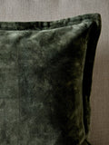 nkuku Pilani Square cushion cover in moss green (British brand)