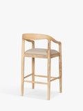 nkuku Anbu counter chair natural mango wood linen seat, UK version