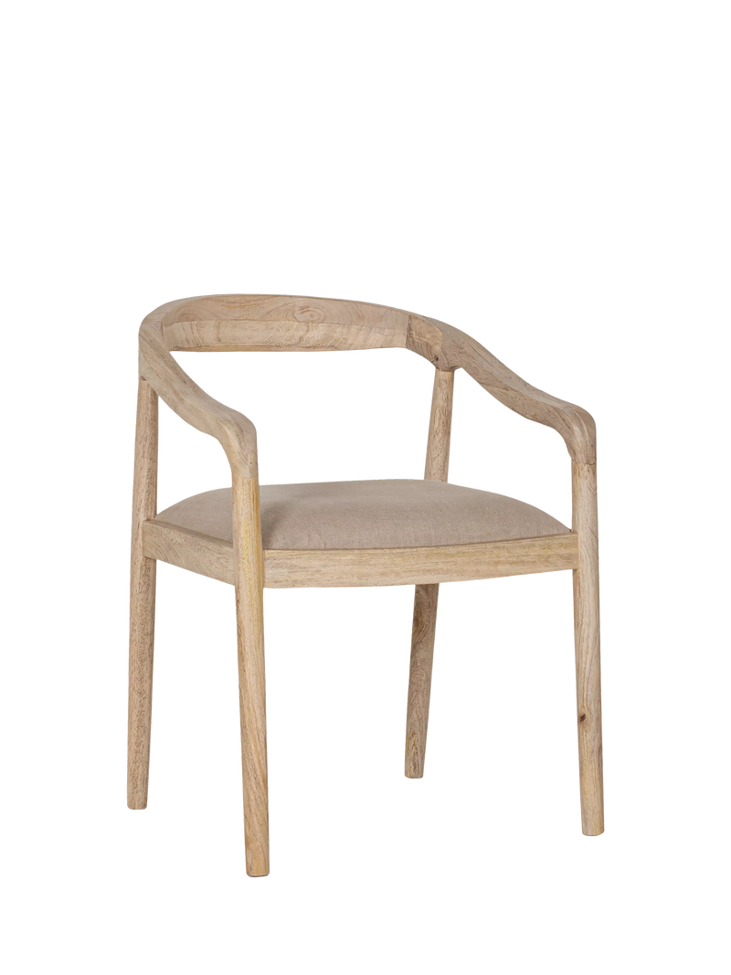 nkuku Anbu dining chair natural solid mango wood - British product
